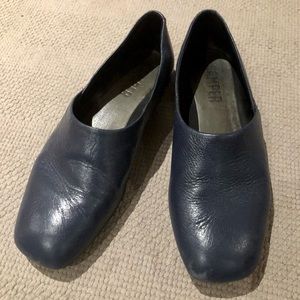Camper Navy Blue Leather Flats